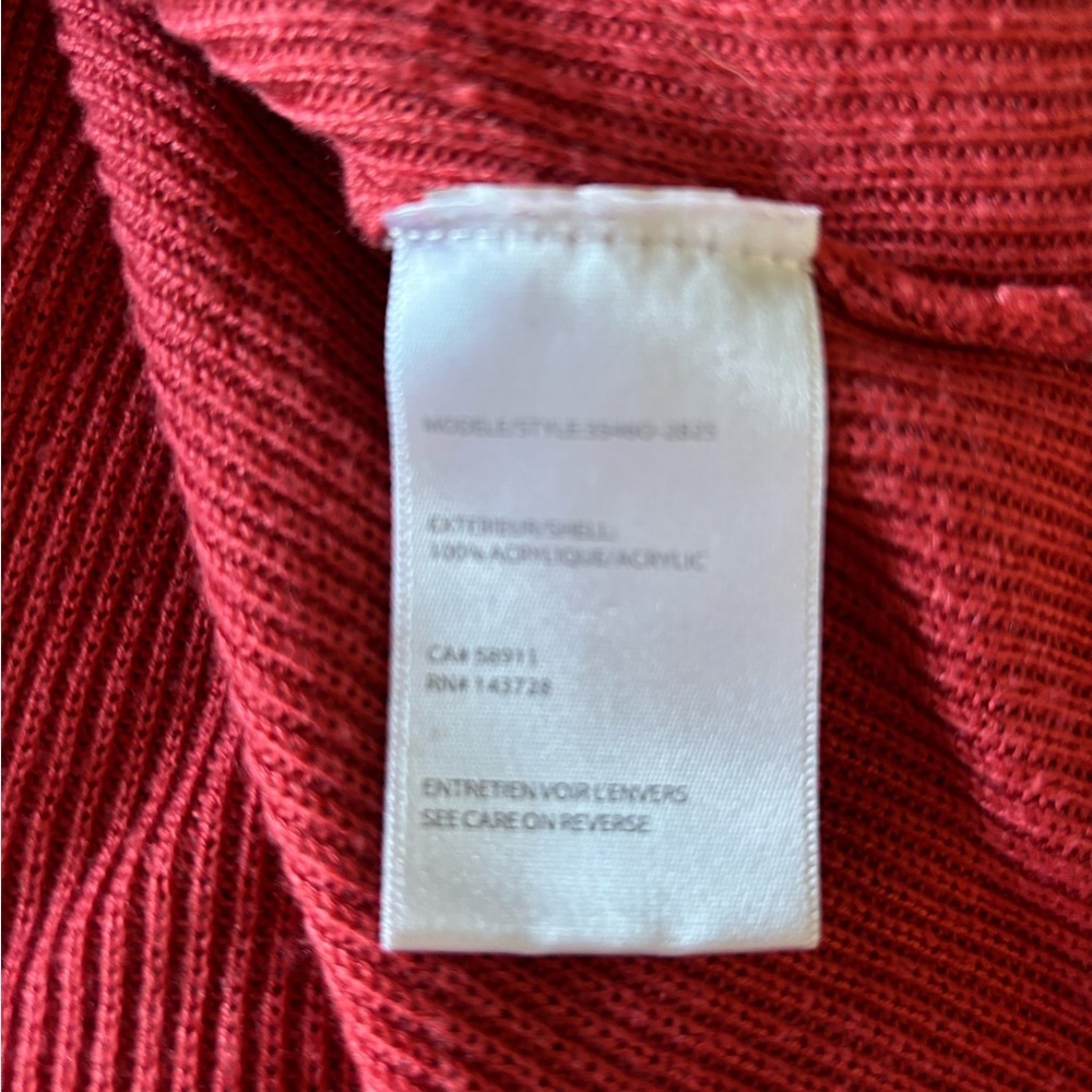 Tribal Wrap Sweater Top – Brick Red Orange – Small - Picture 9 of 10